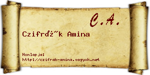 Czifrák Amina névjegykártya